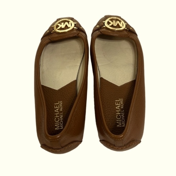 Michael Michael Kors flats Classic Lillie Luggage Leather Moccasin Loafers  7 M - Picture 4 of 10
